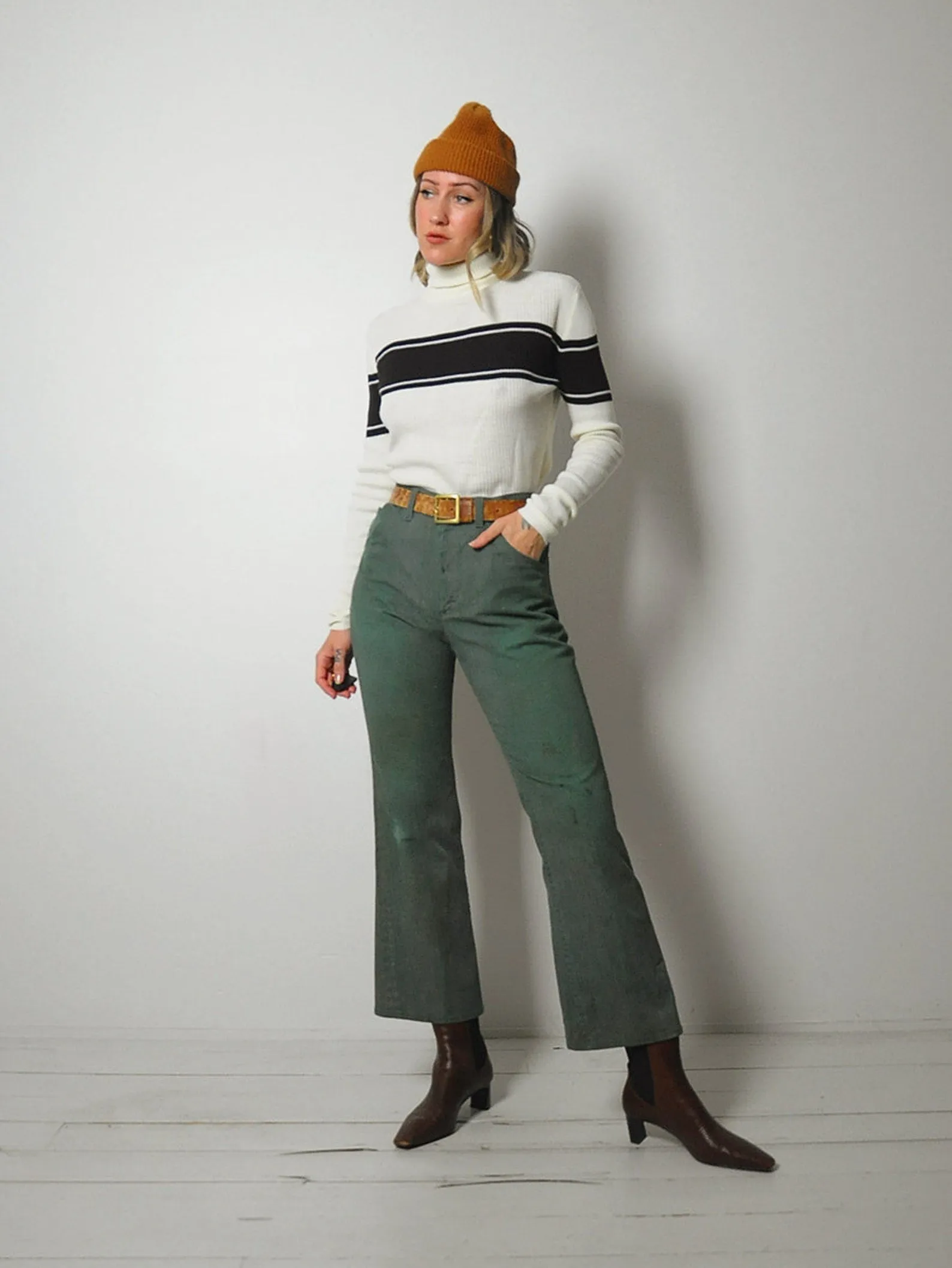 1970's Hunter Green Lee Jeans 30x28