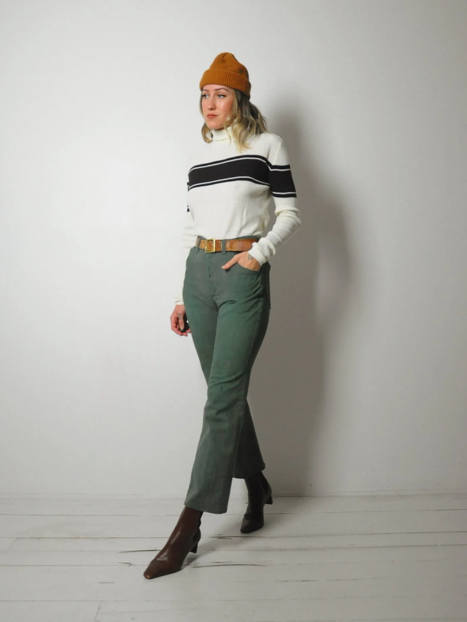 1970's Hunter Green Lee Jeans 30x28