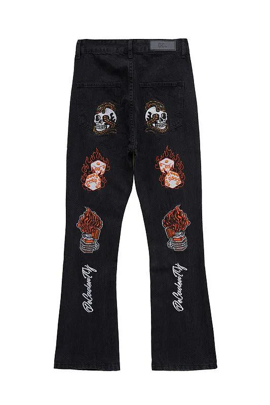 1984 High Street Embroidery Retro Jeans - 1574