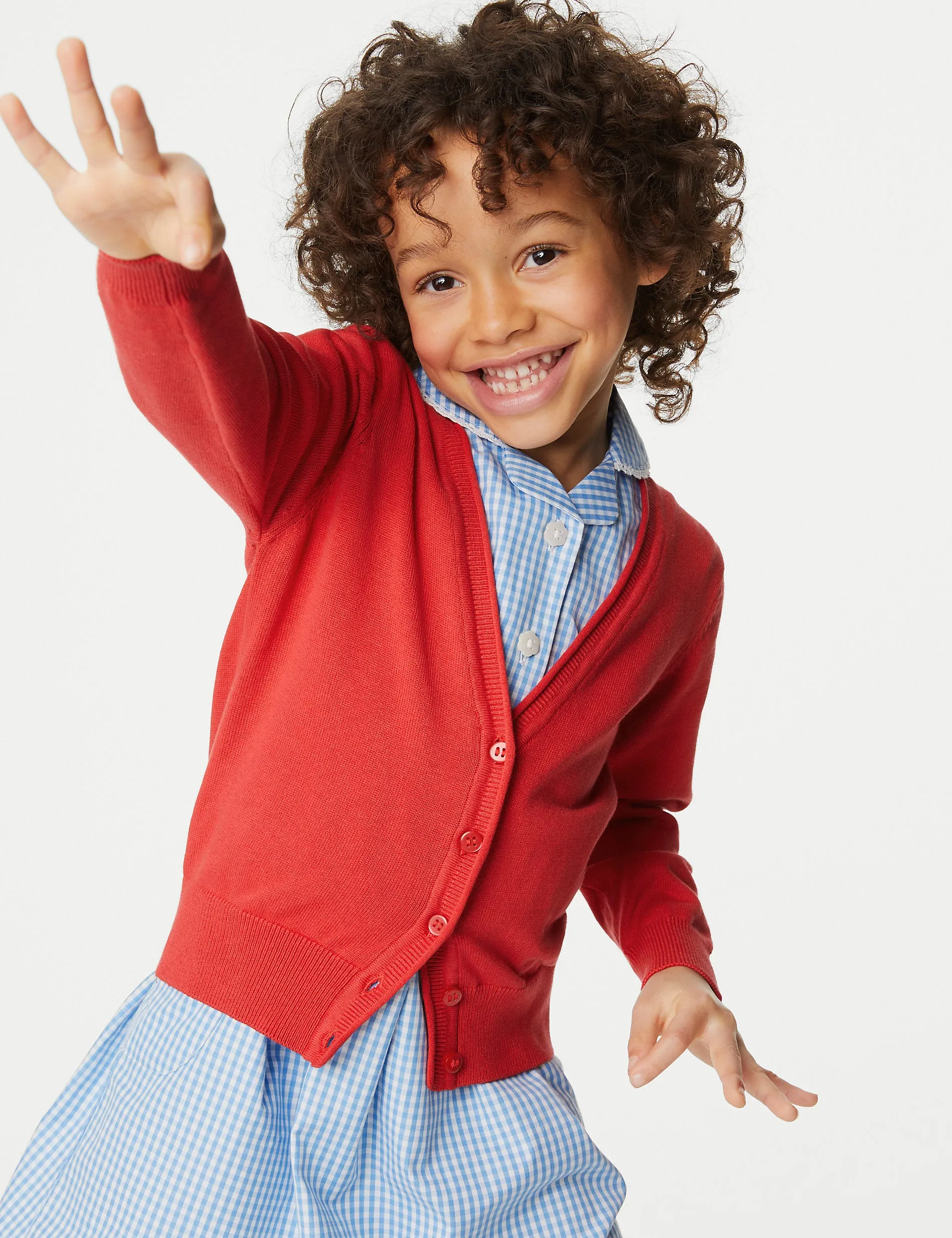 2 Pairs of Pure Cotton School Cardigans for Girls (3-18 Years) Marks & Spencer red