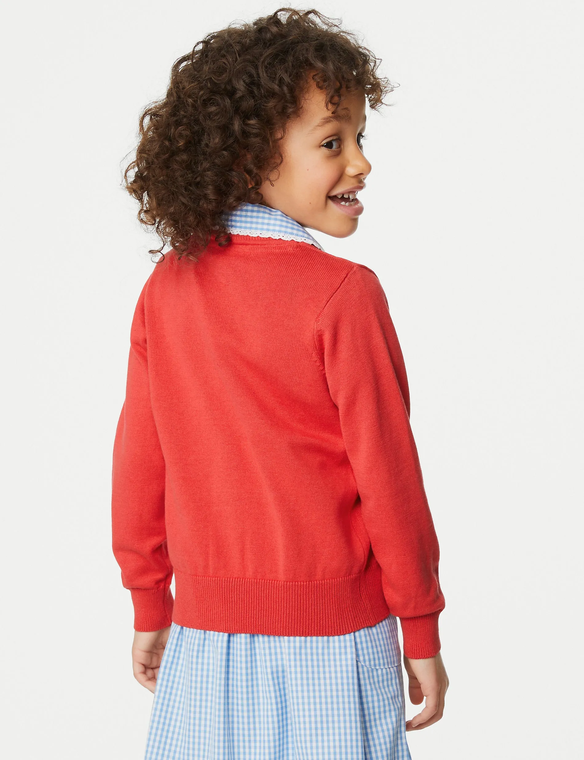 2 Pairs of Pure Cotton School Cardigans for Girls (3-18 Years) Marks & Spencer red