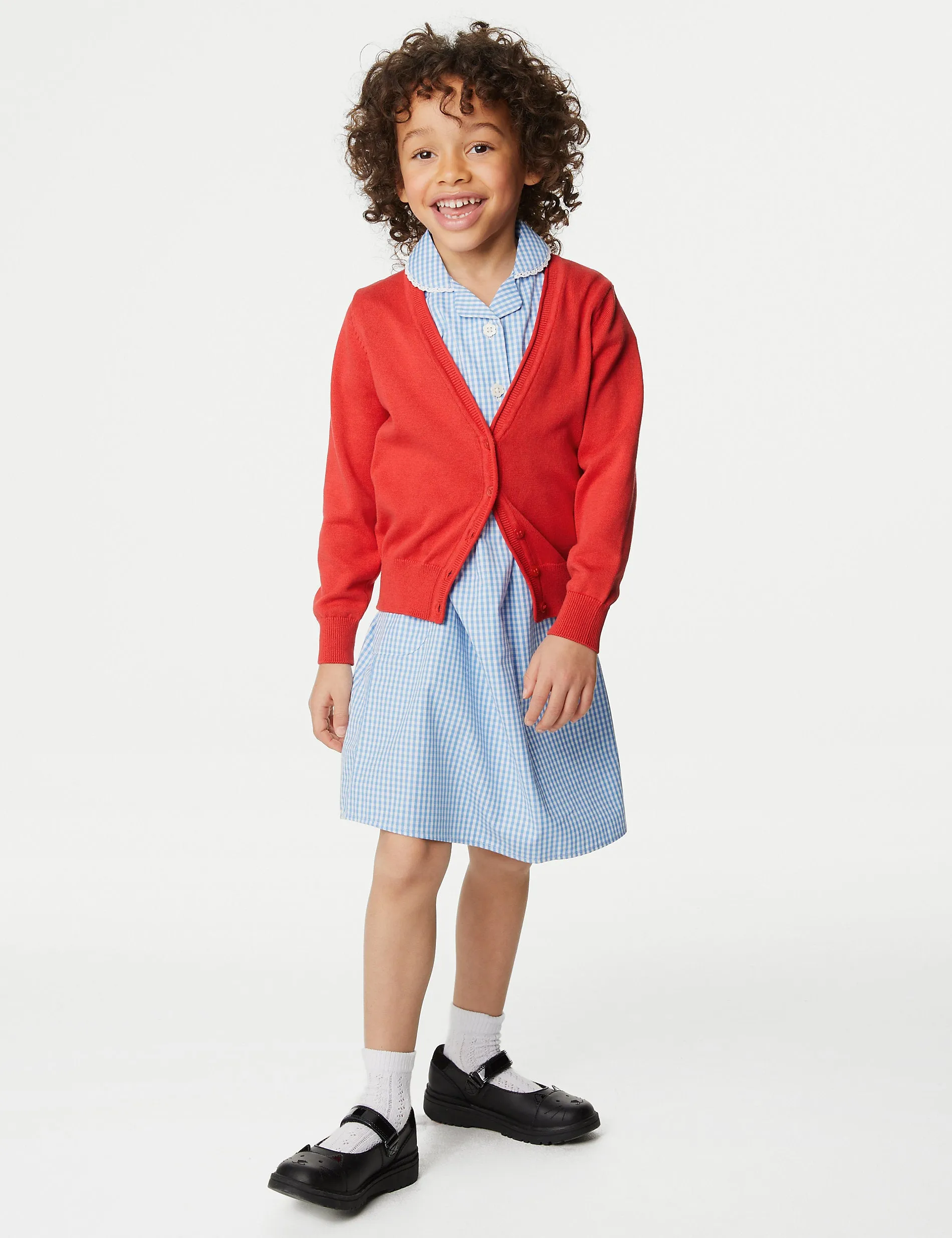 2 Pairs of Pure Cotton School Cardigans for Girls (3-18 Years) Marks & Spencer red