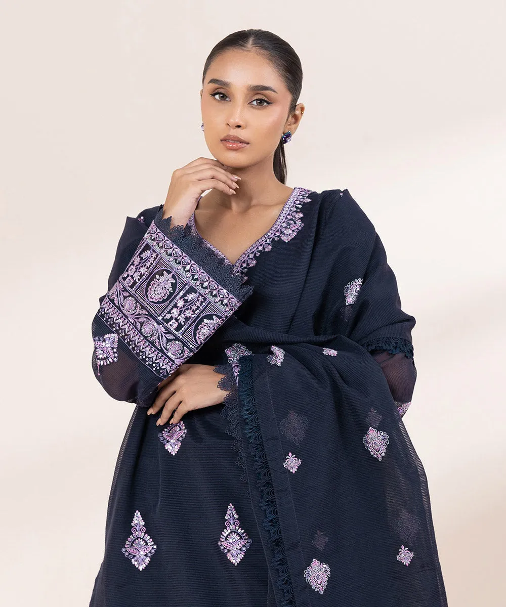 3 Piece - Embroidered Karandi Suit