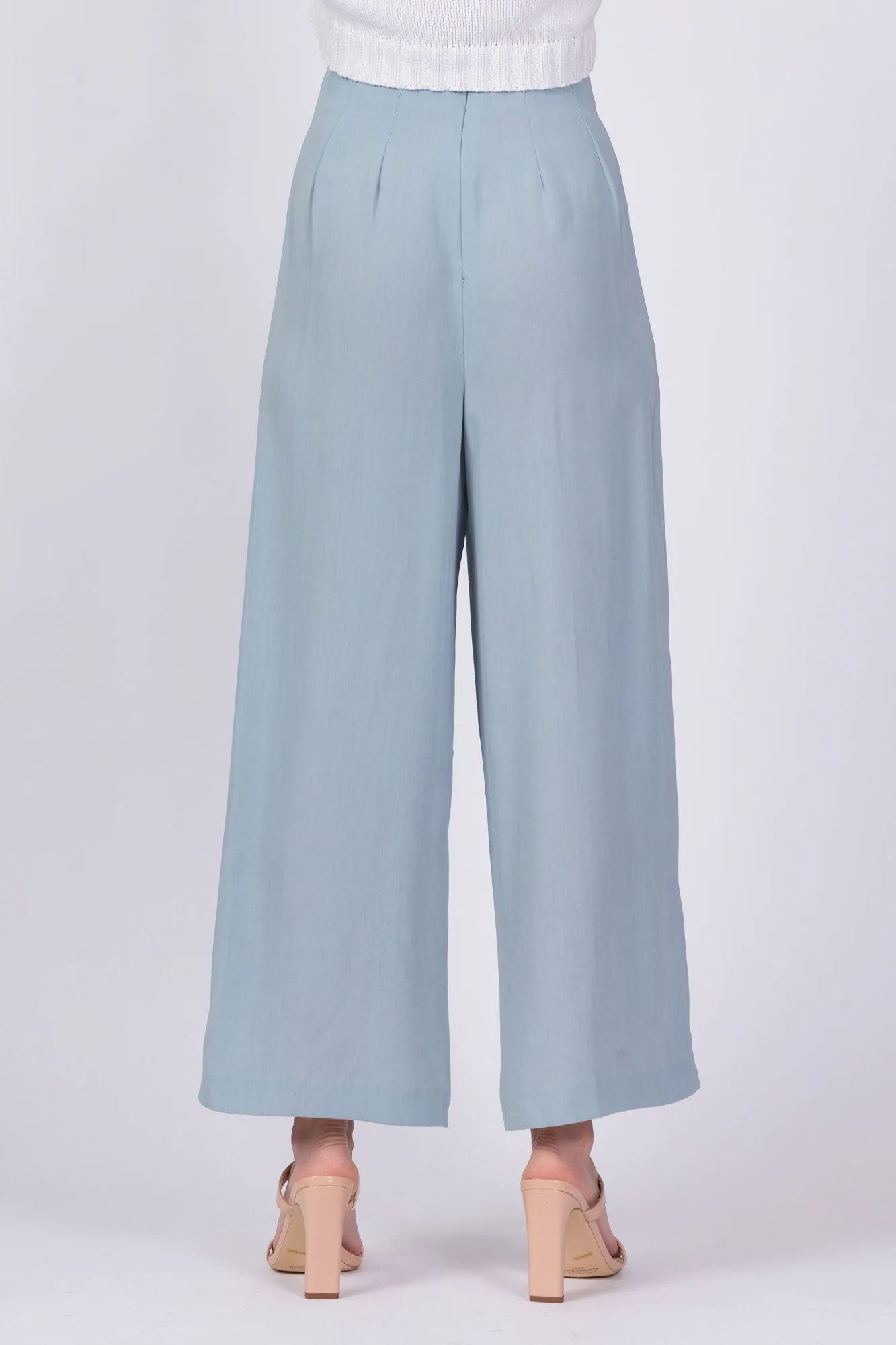 80s Sheer Dusty Blue Straight Leg Trousers - Extra Small, 24"