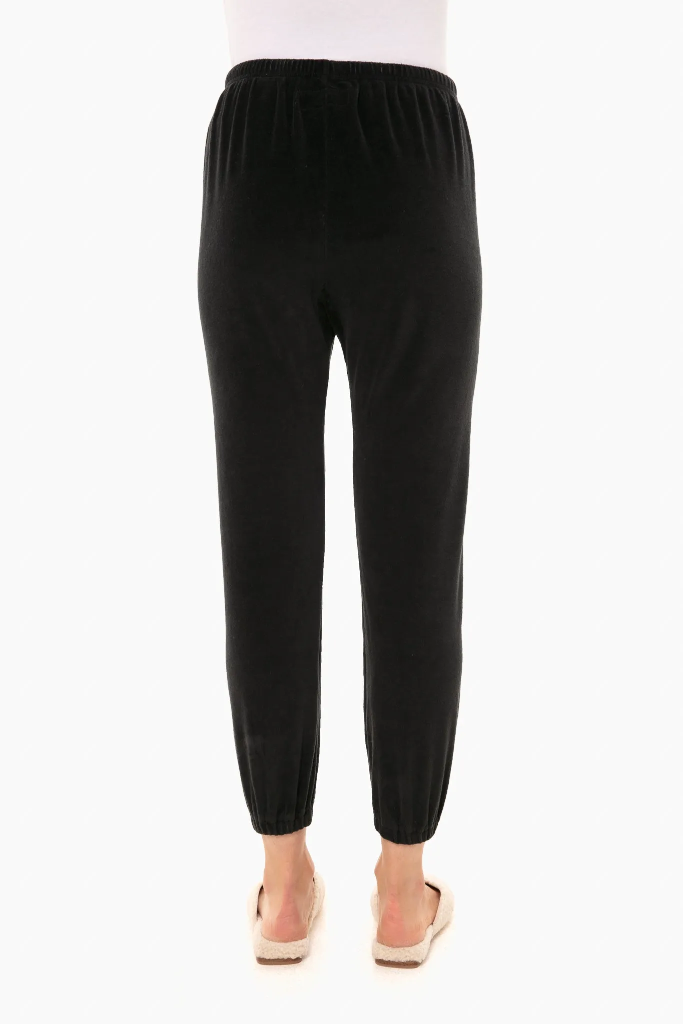 Almost Black Velour Sweatpant