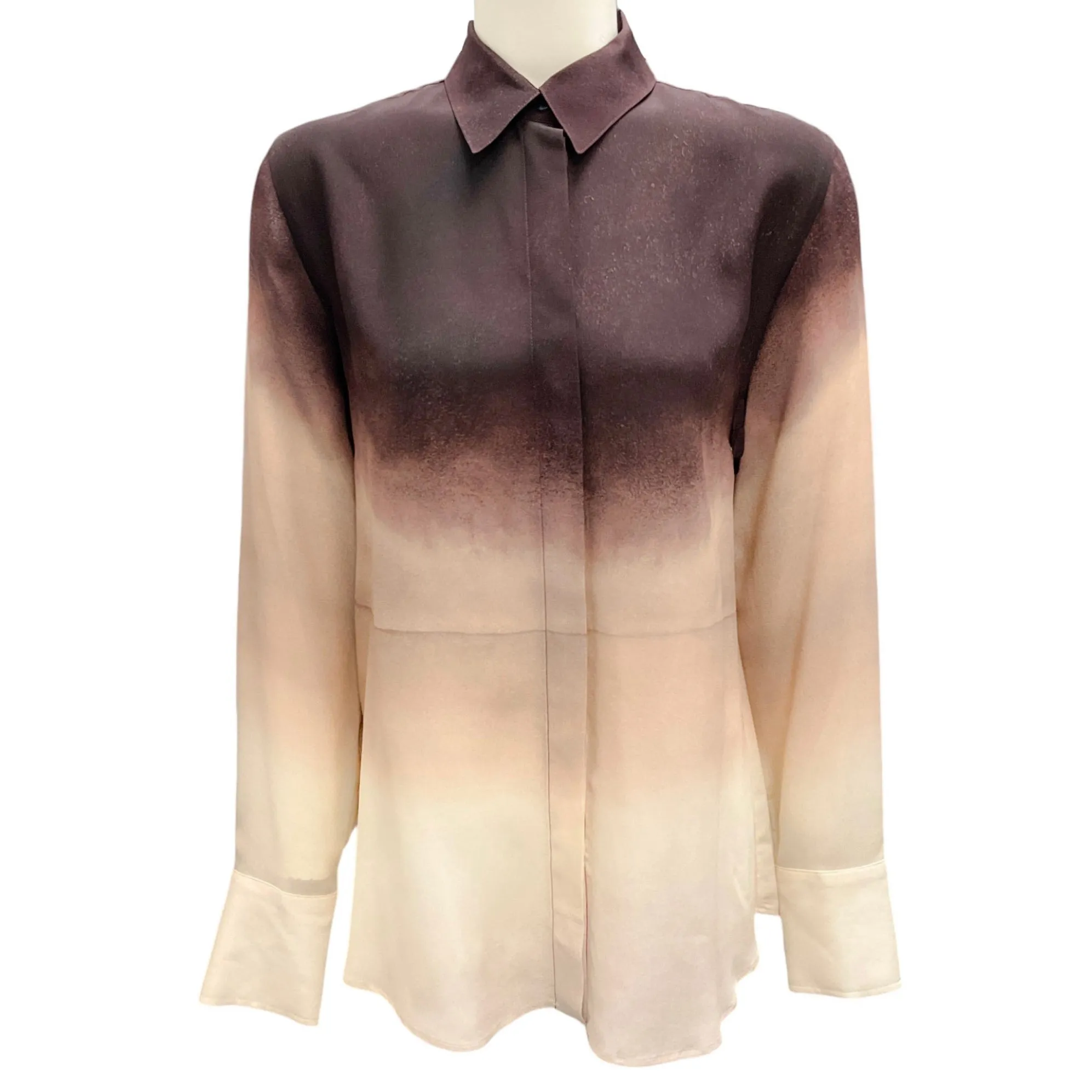 Altuzarra Ivory Colorscape Chika Dip-Dyed Silk Shirt