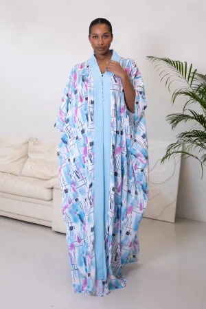 AREWA KAFTAN & TROUSERS SET - SKY BLUE