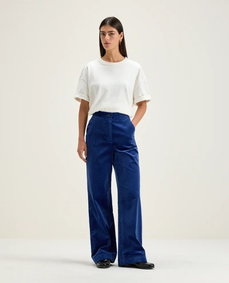 Bellerose Gabor Blue Wide Leg Cord Trousers