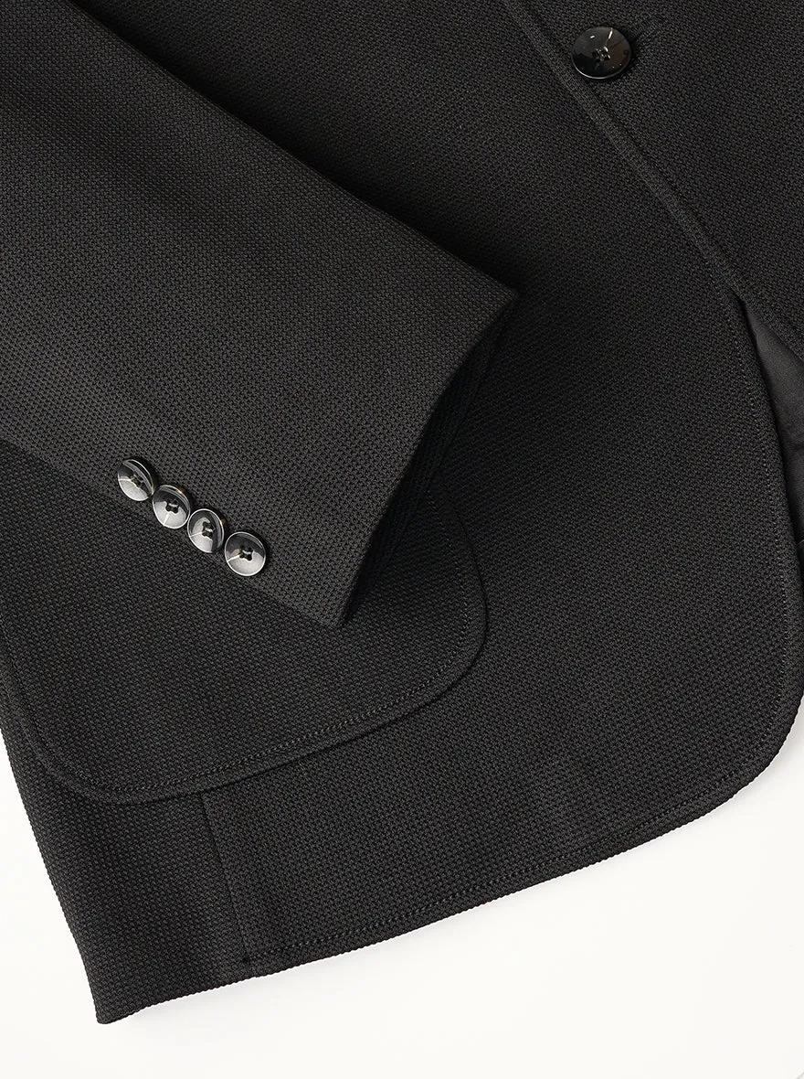 Black Solid Slim Fit Blazer | JB Studio