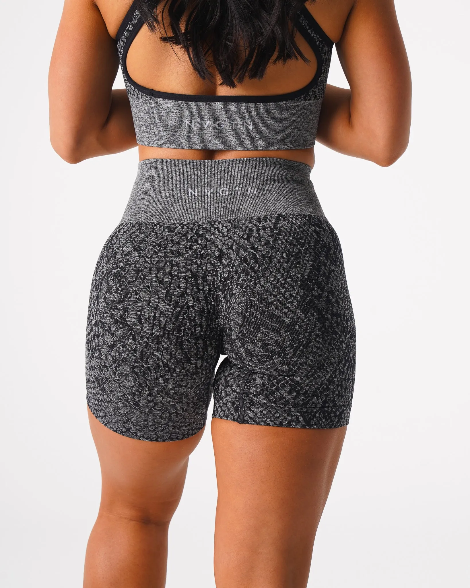 Black Speckled Snakeskin Seamless Shorts