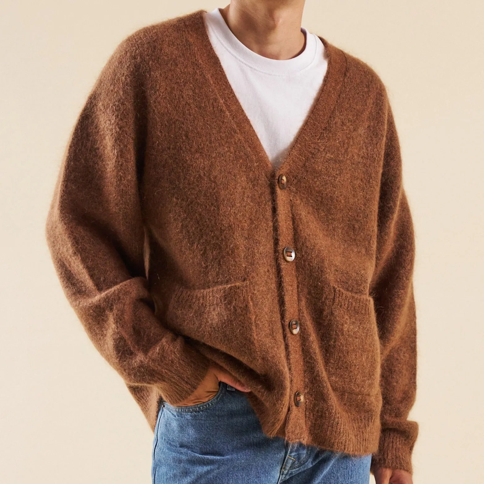 bound Sawyer Mohair Cardigan - Brown