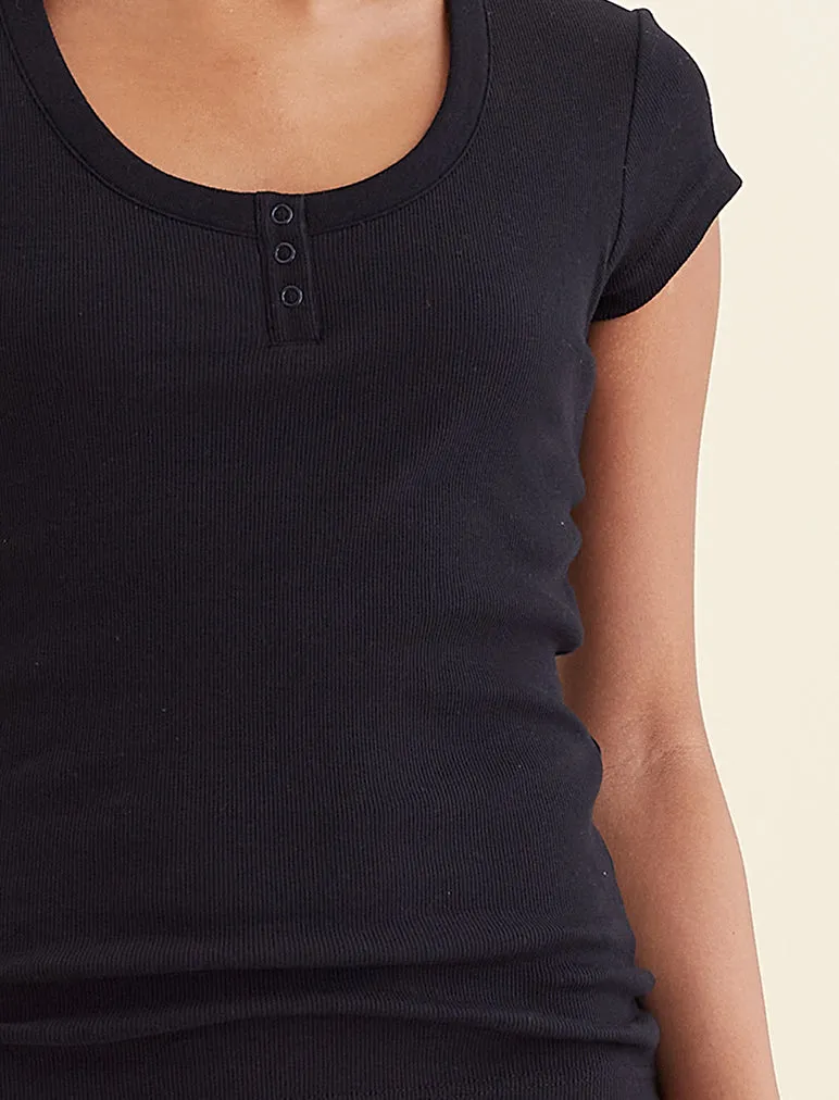 Buy 2 for $70 | Milla Rib Shelf Bra Henley Tee