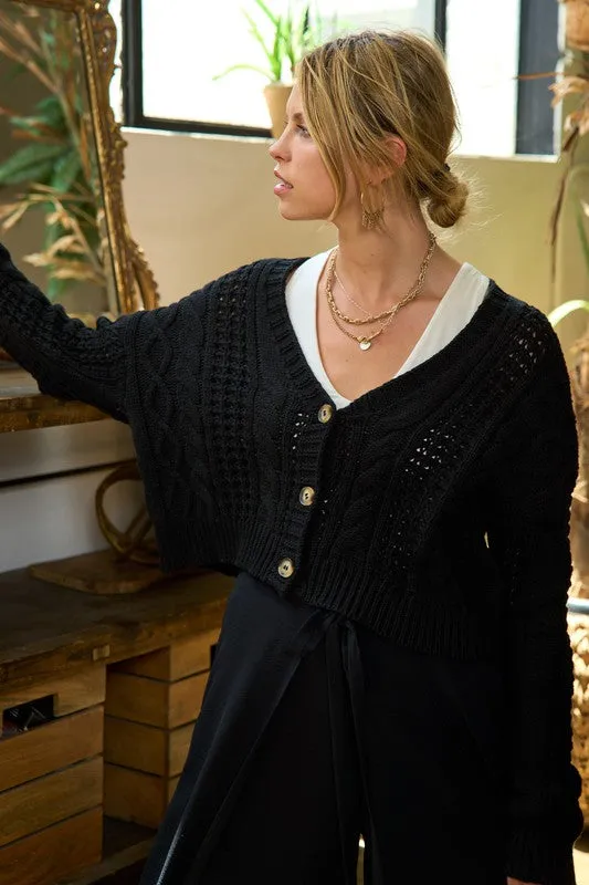 *Cable Knit Cardigan - Lovelier