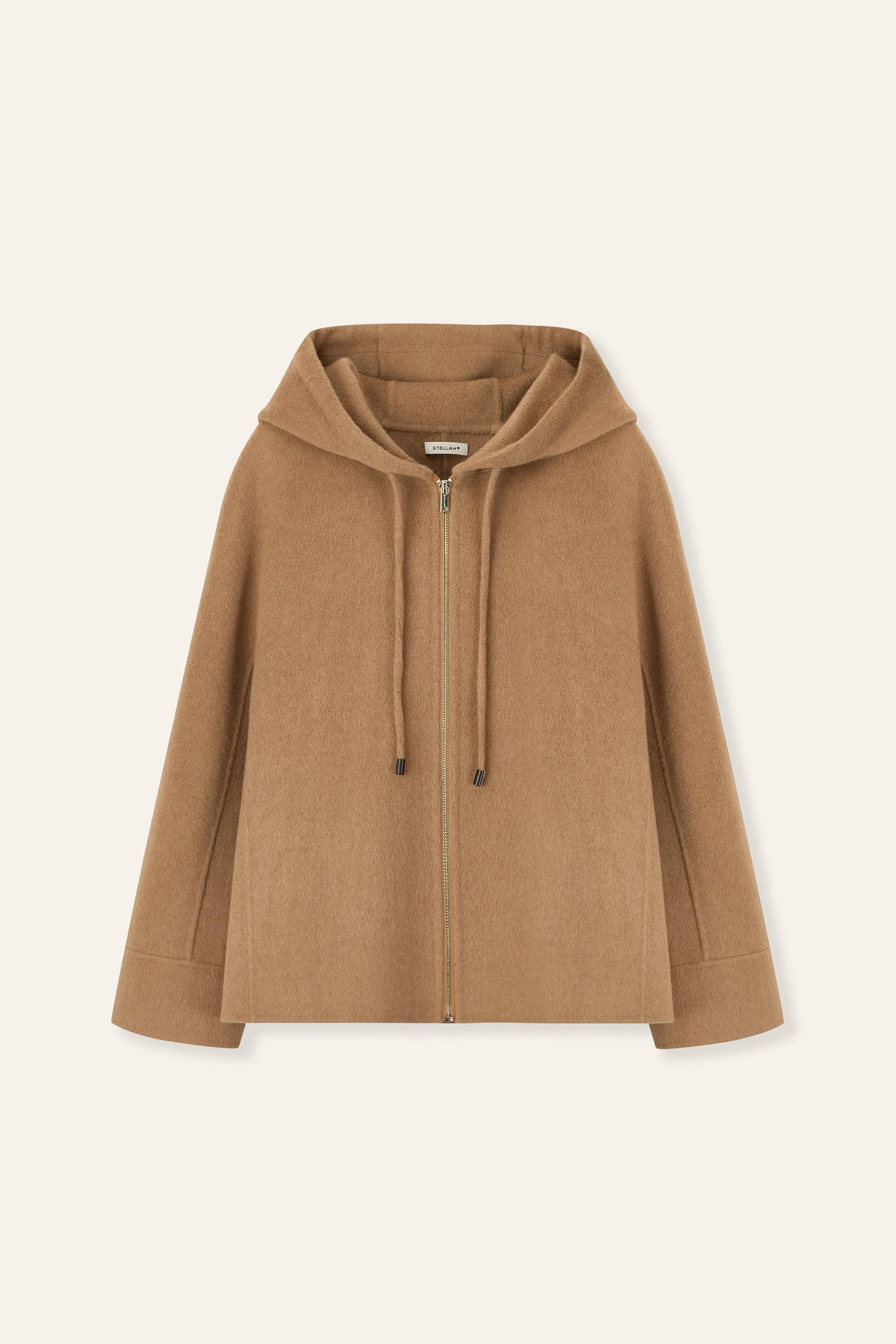 CAMIE wool-blended zip jacket (Camel)