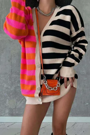 Camille Striped Corduroy Cardigan