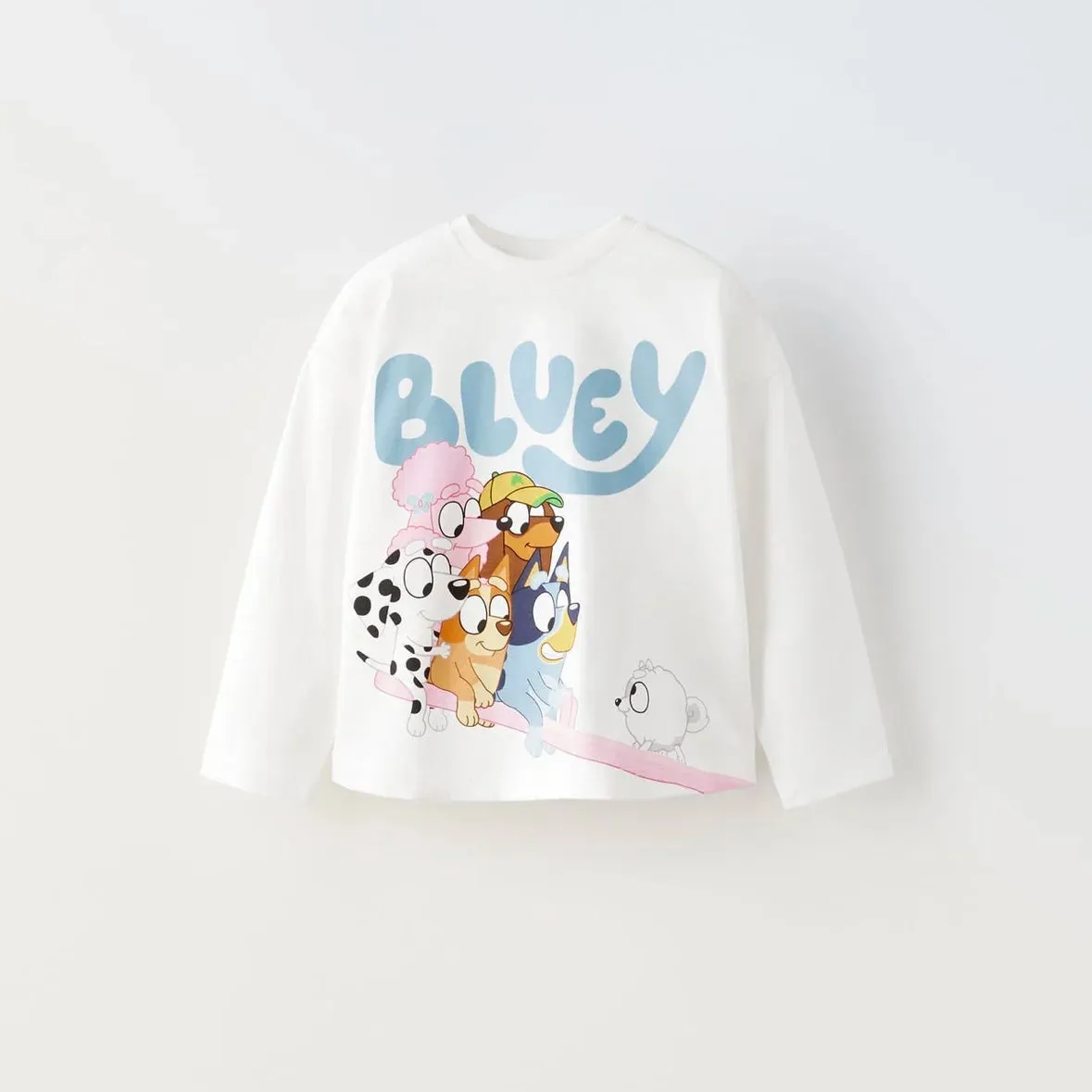 Cartoon T-shirt Boys Children Long Sleeve Tees Baby Girls Round Neck Fashion Loose Simple White T