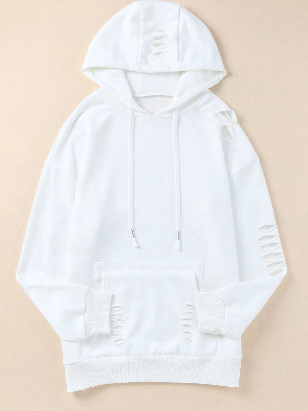 Casual Distressed Hoodie