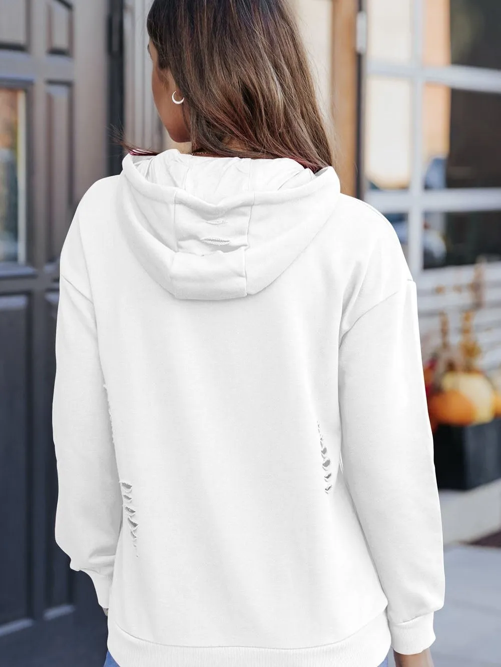 Casual Distressed Hoodie