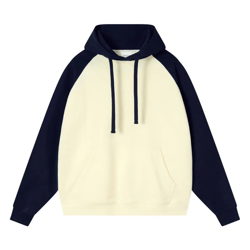 COLOR BLOCKED SHOULDER SWEATSHIRT PULLOVER HOODIE