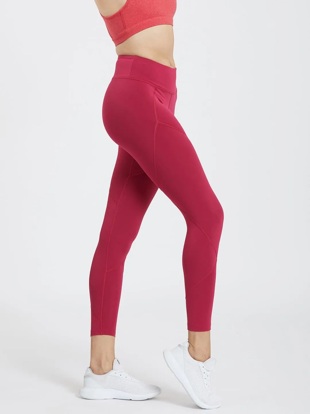 Creeluxe Graceful Crimson Ankle Length Leggings