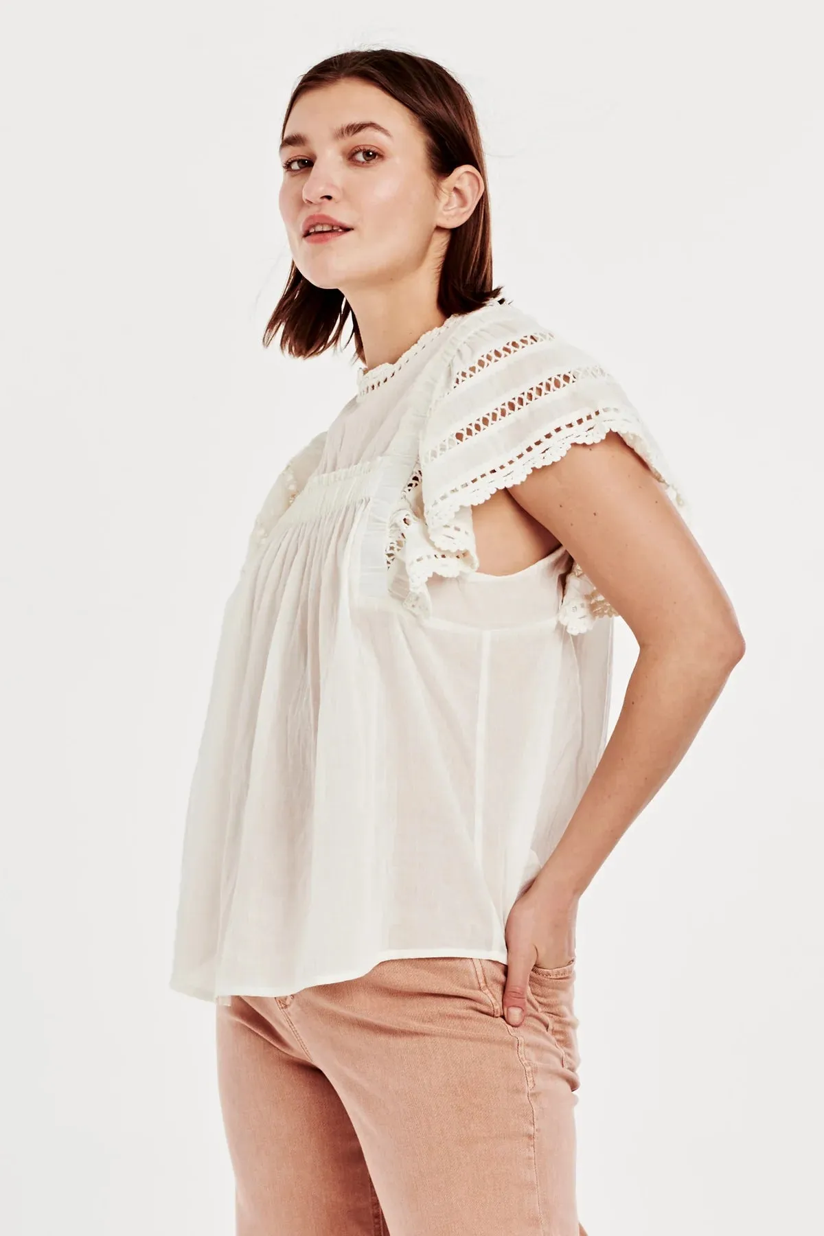 Edith Lace Detail Top