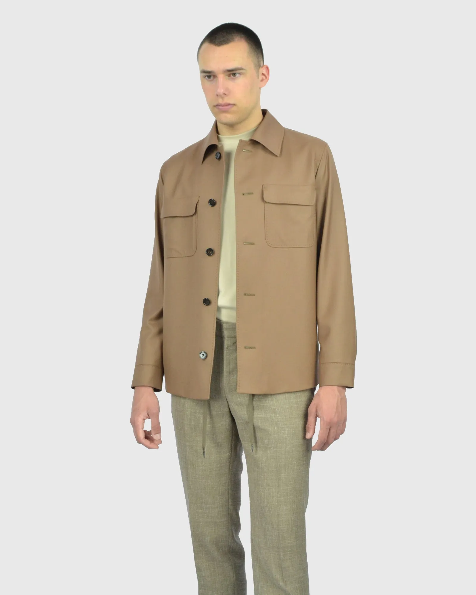 FANCKINO SARTORIA FSS24-748 PL LATTE OVERSHIRT CHORE JACKET