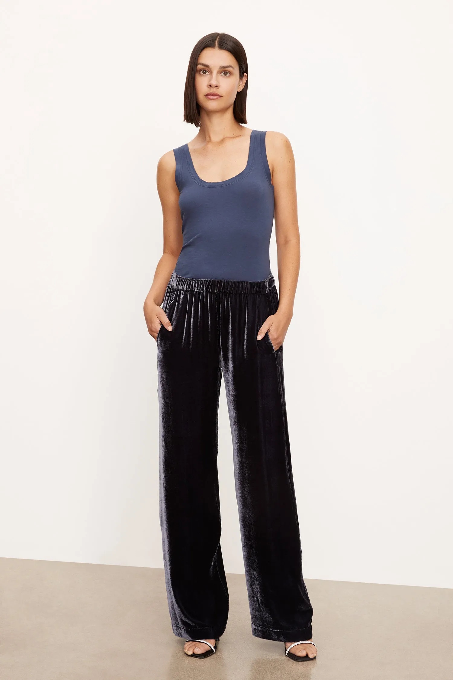 Frida Navy Velvet Pants