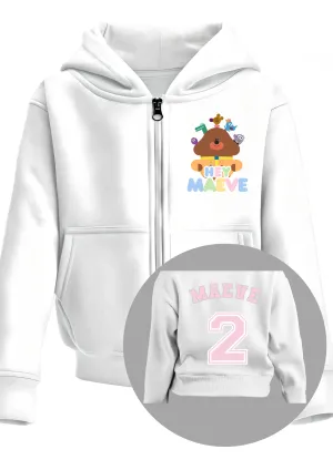 Girls' Hey Duggee and the Squirrels Custom Hoodie with Zipper and Back Print