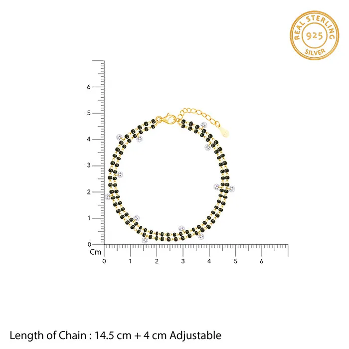 Golden Dazzling Zircon Mangalsutra Bracelet