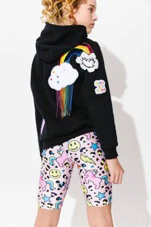 Good Vibes Rainbow Hoodie Black