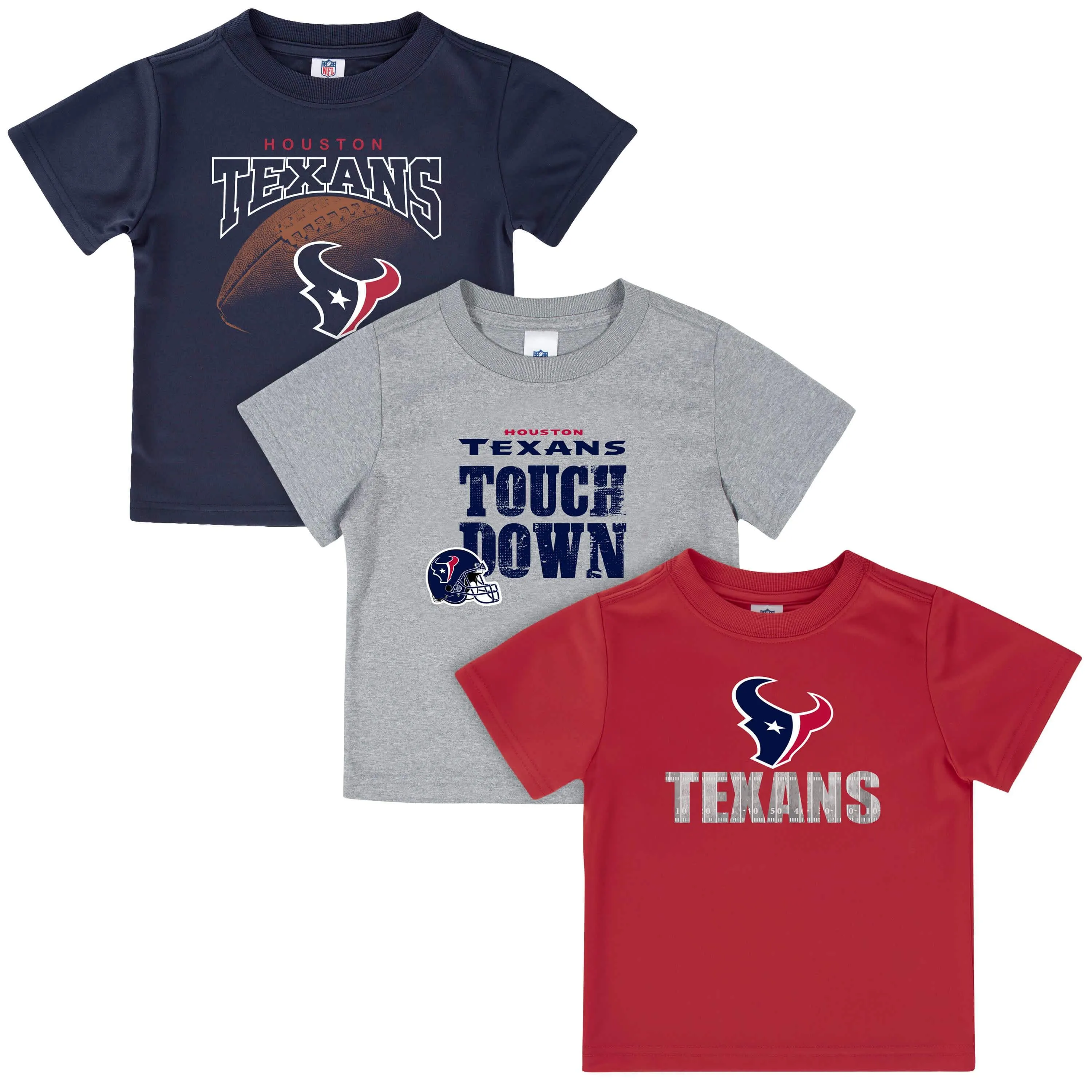 Houston Texans 3-Pack Baby Boys Short Sleeve Tee Shirts