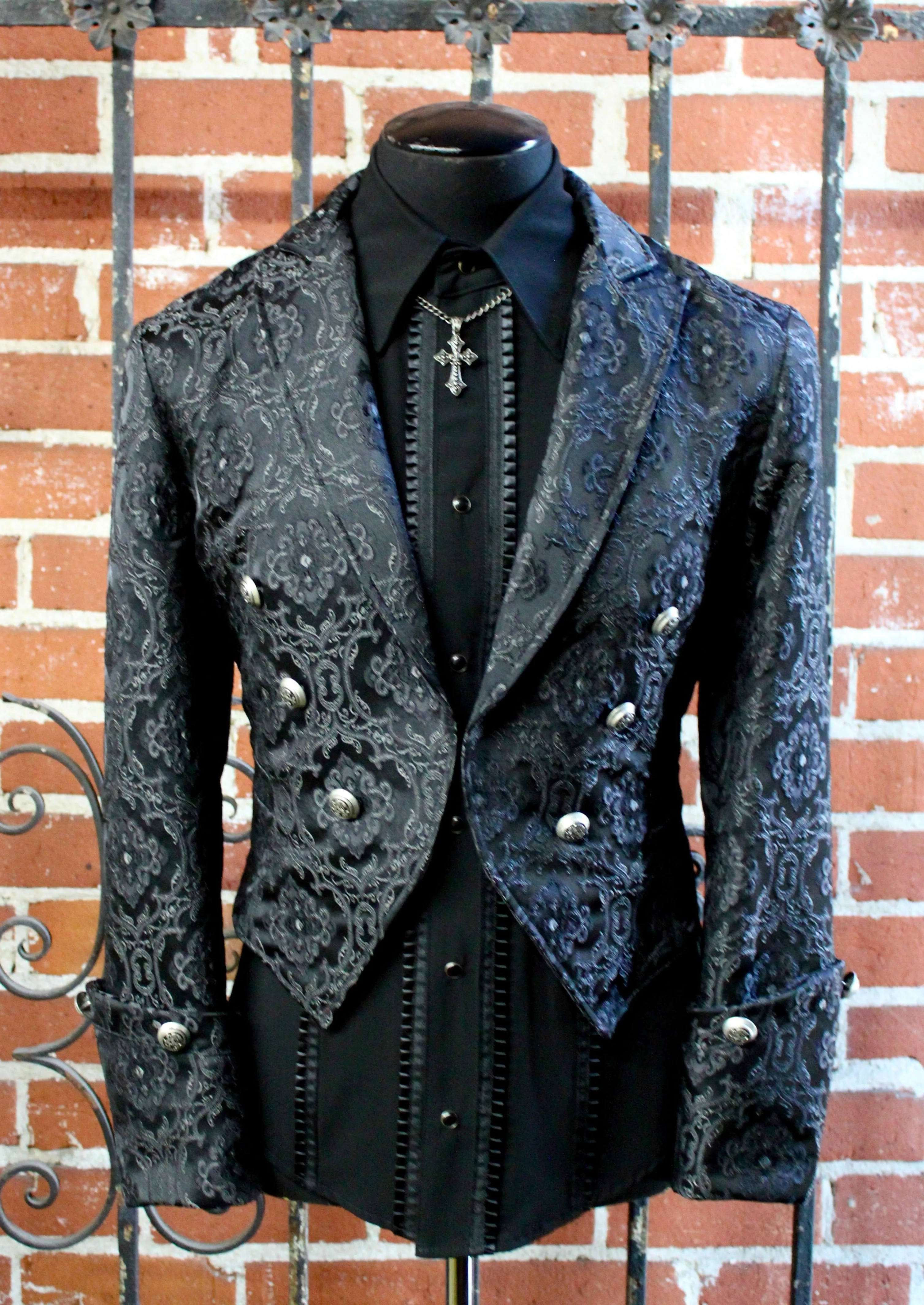 IMPERIAL JACKET - BLACK EDWARDIAN BROCADE