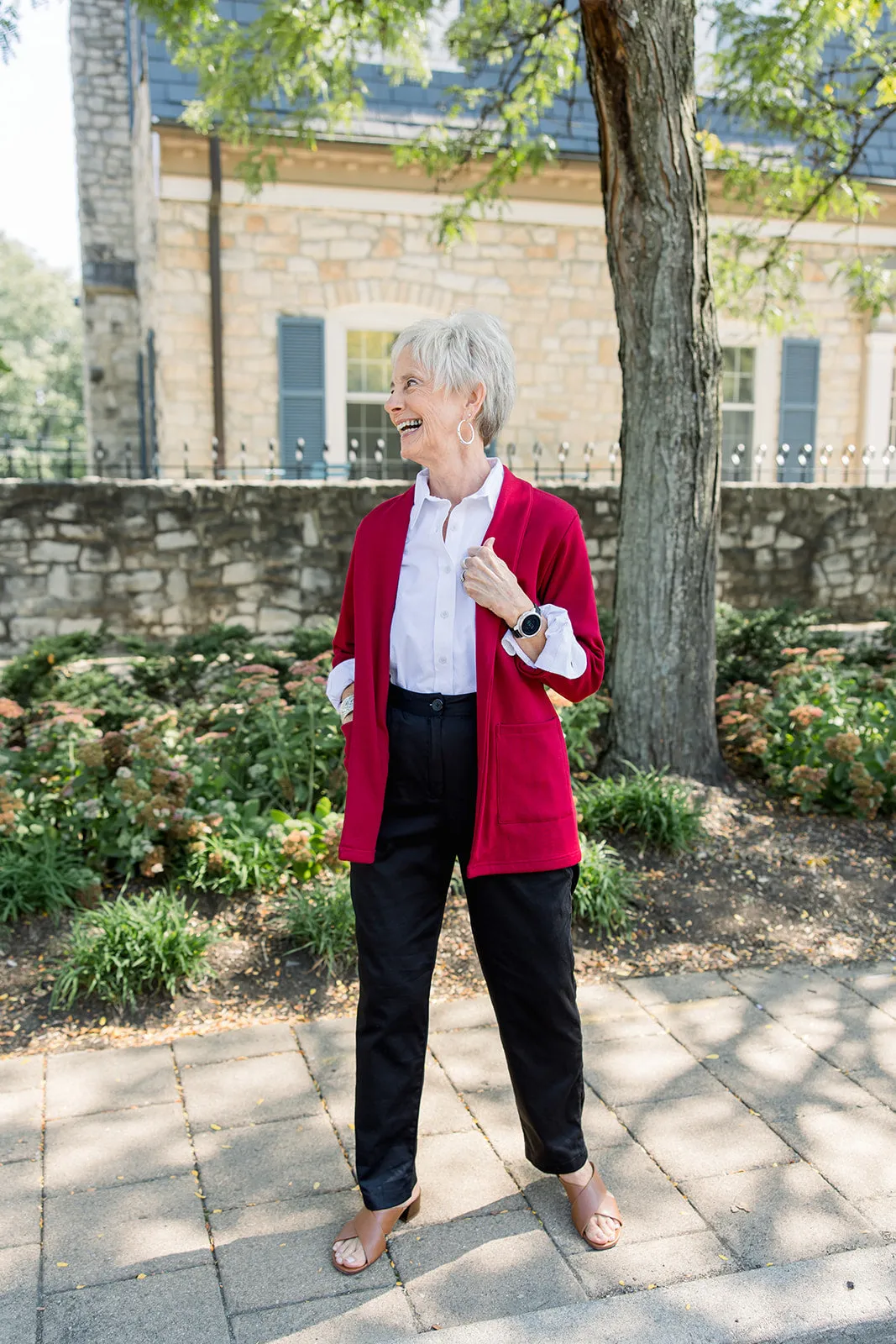 Knit Blazer Cranberry