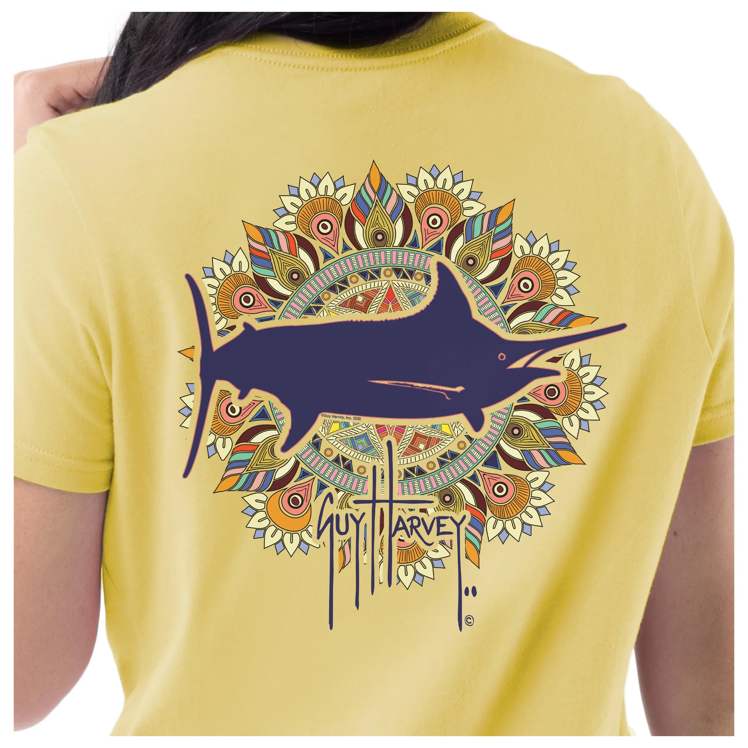 Ladies Bill Mandala Short Sleeve V-Neck T-Shirt