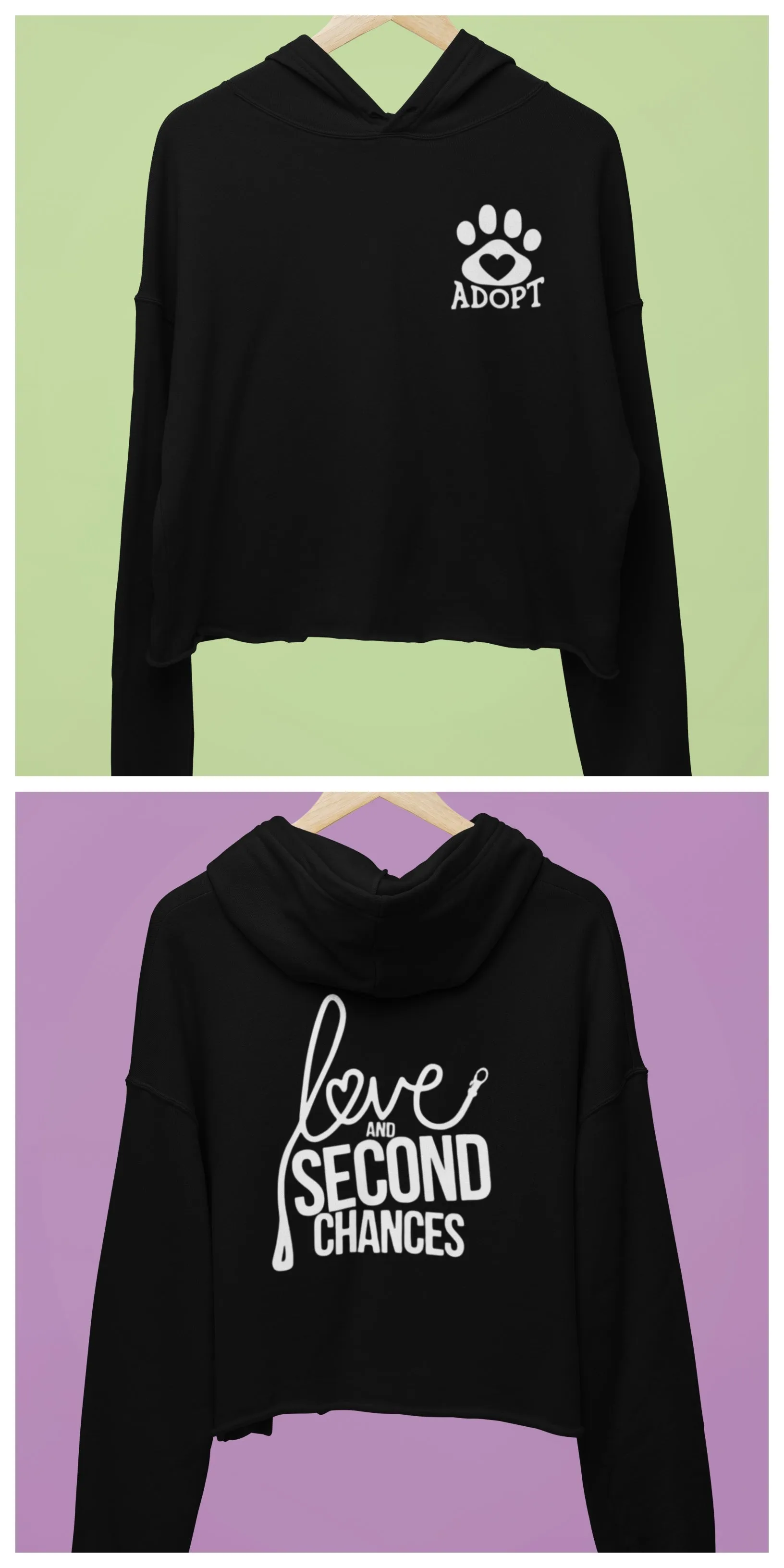 Love & Second Chances Cropped Fleece Hoodie