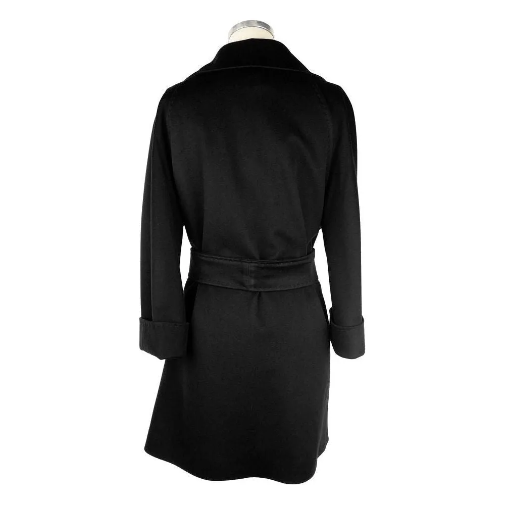 Made in Italy Black Wool Women Coat