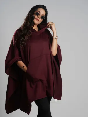 Maroon Poncho Hoodie