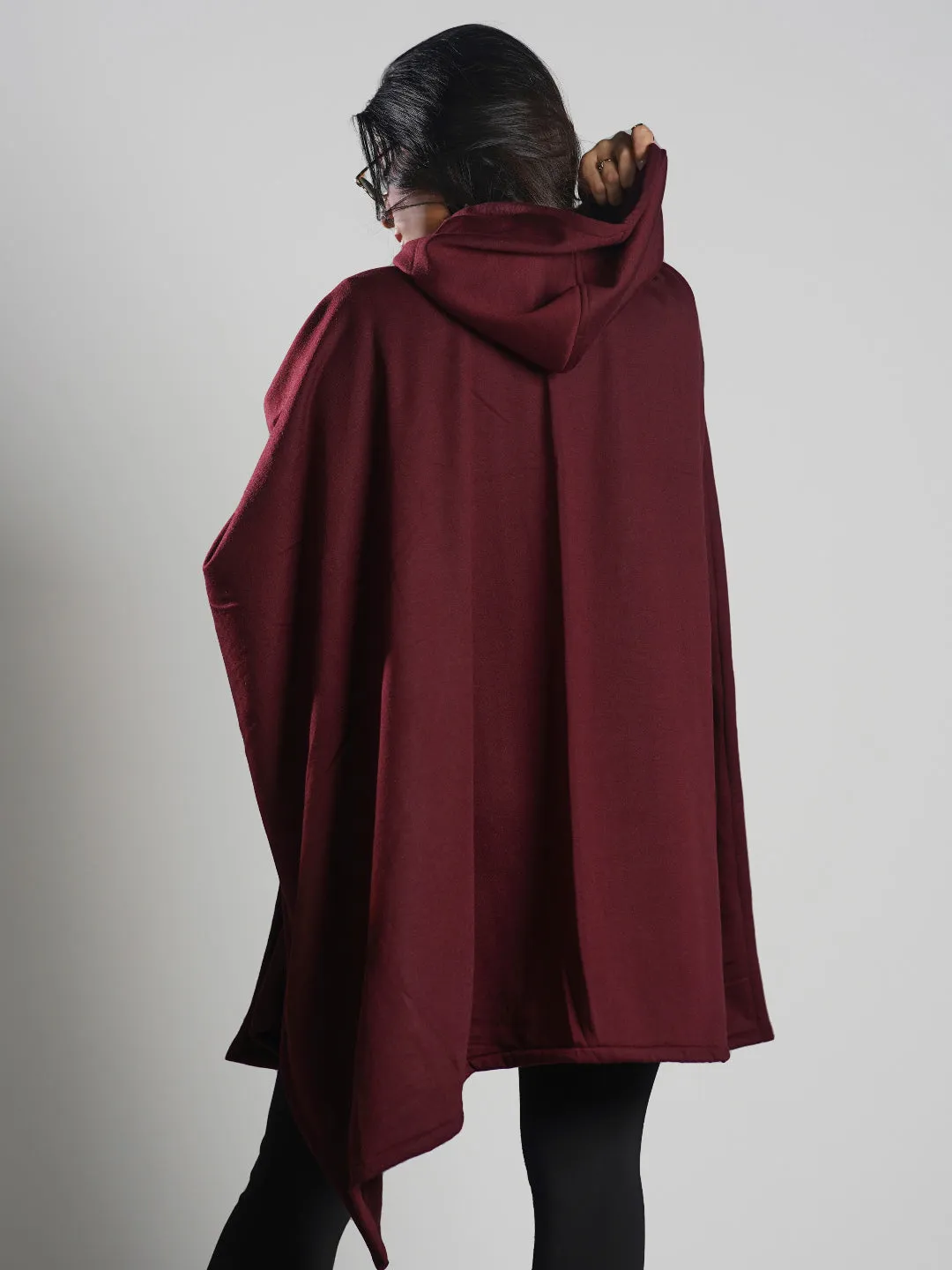 Maroon Poncho Hoodie