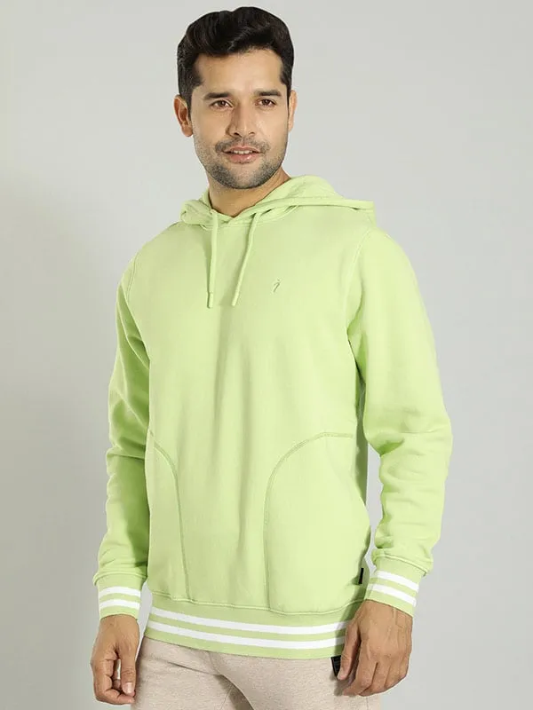 Men Solid Sweatshirt with Hoodie