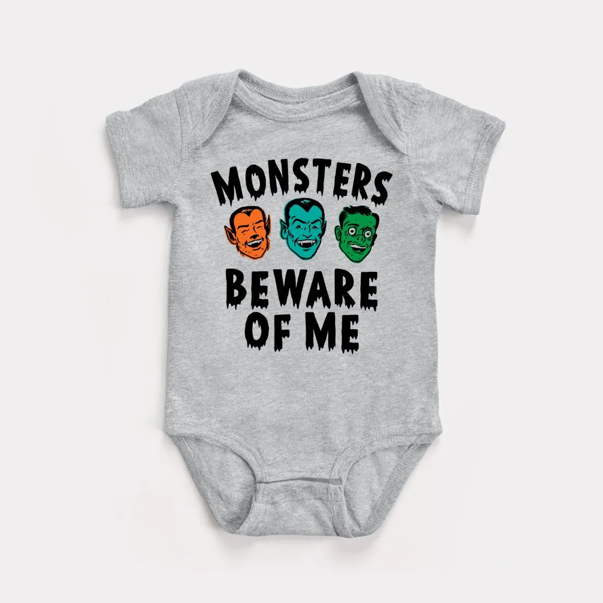 Monsters Beware Of Me Baby Bodysuit