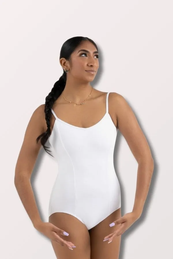 Princess Seamed Camisole Leotard - White