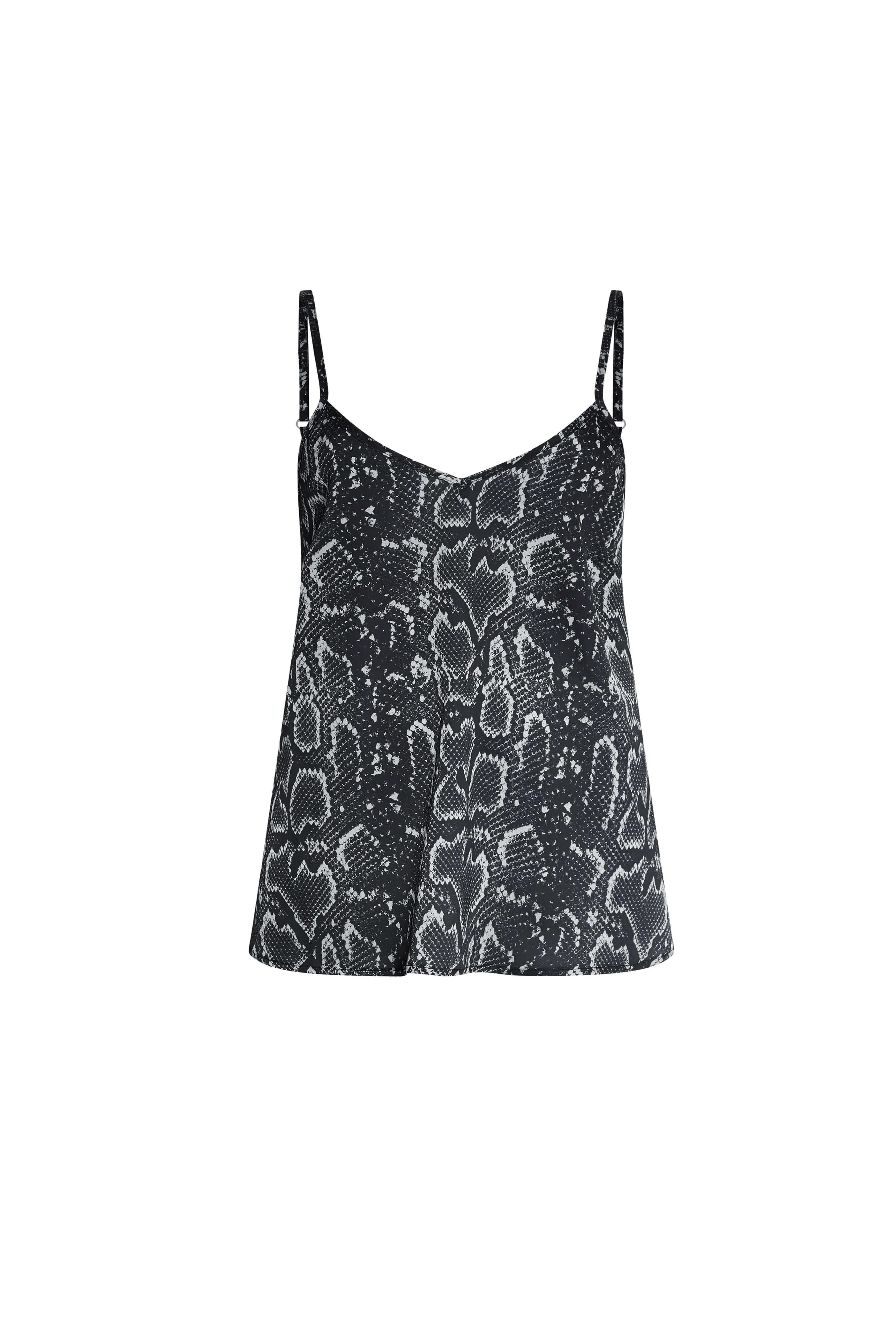 Python Print Camisole Black-Beige