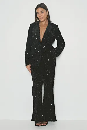 SEQUIN WIDE LEG TROUSERS