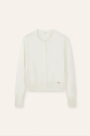 SILK-VIVIAN classic cardigan (White)