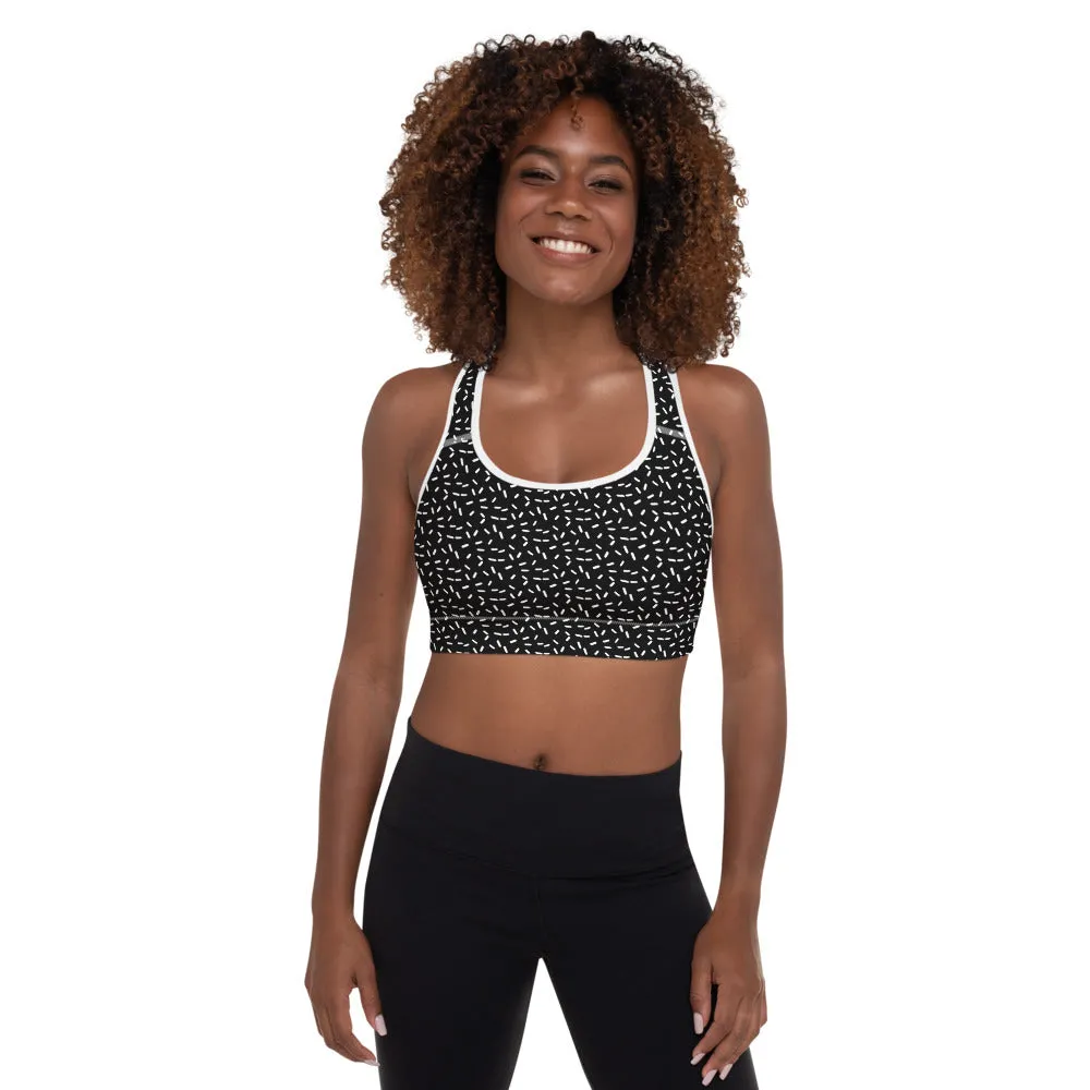 Sports Bra in Charcoal Speckle