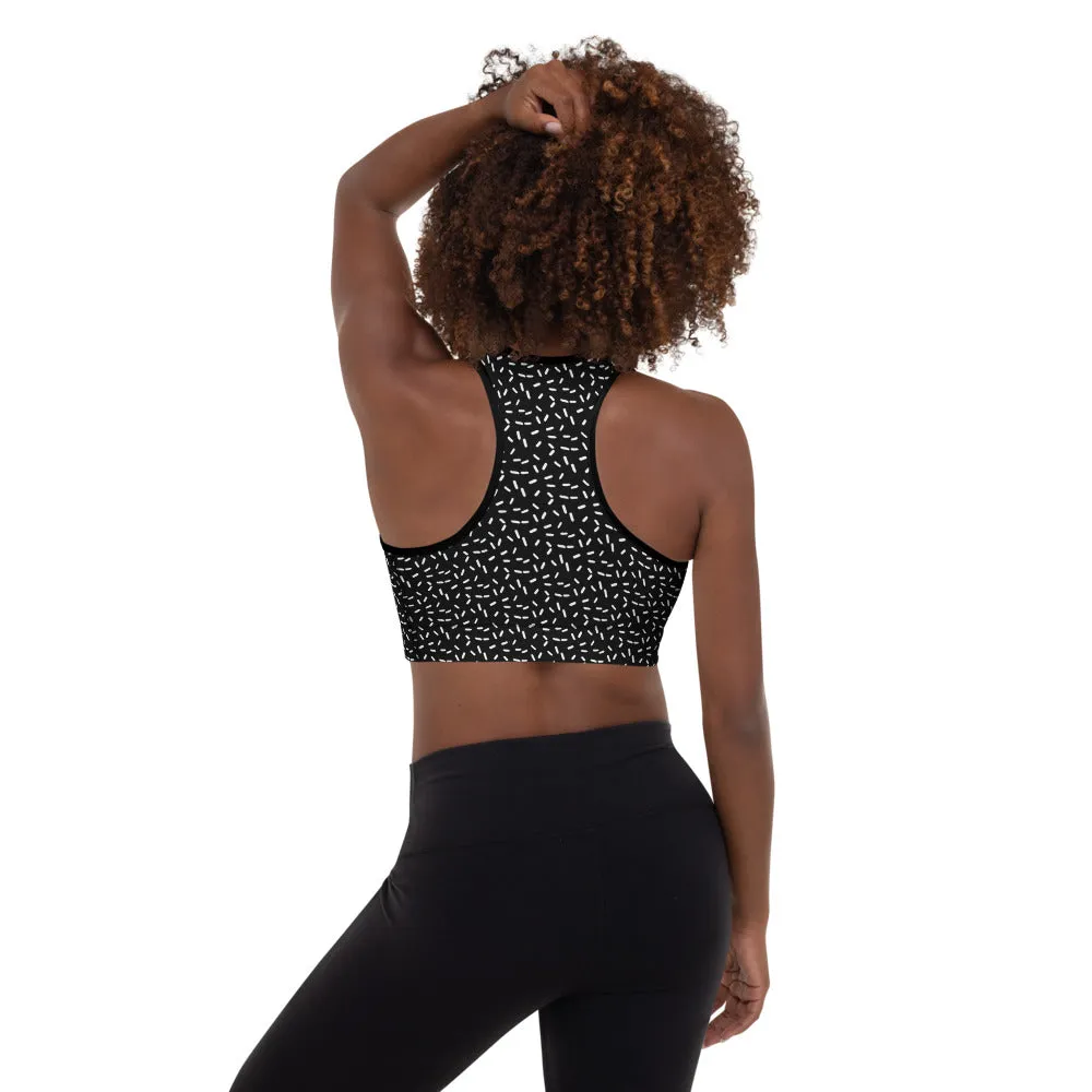 Sports Bra in Charcoal Speckle