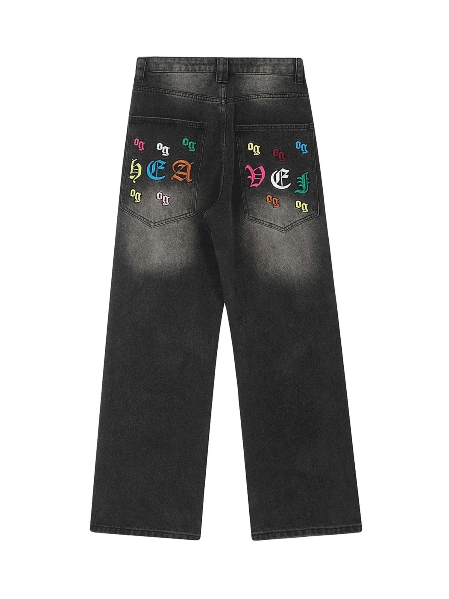 Thesupermade Gothic Letter Embroidered Jeans - 1936