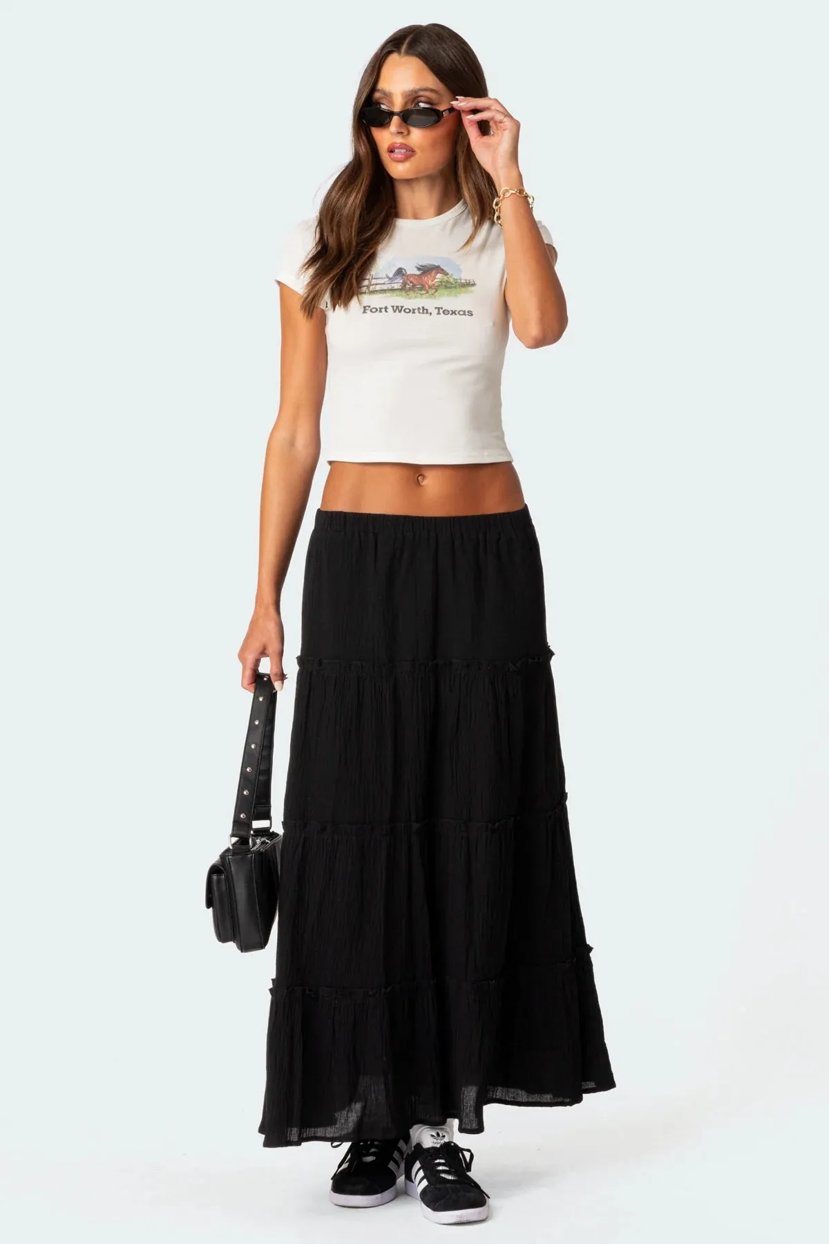 Tiered Ruffle Maxi Skirt