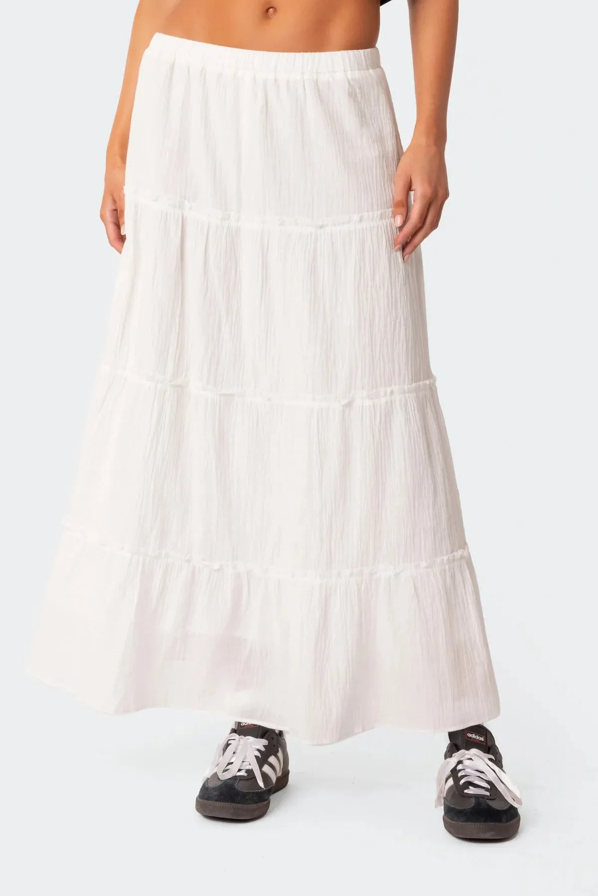 Tiered Ruffle Maxi Skirt