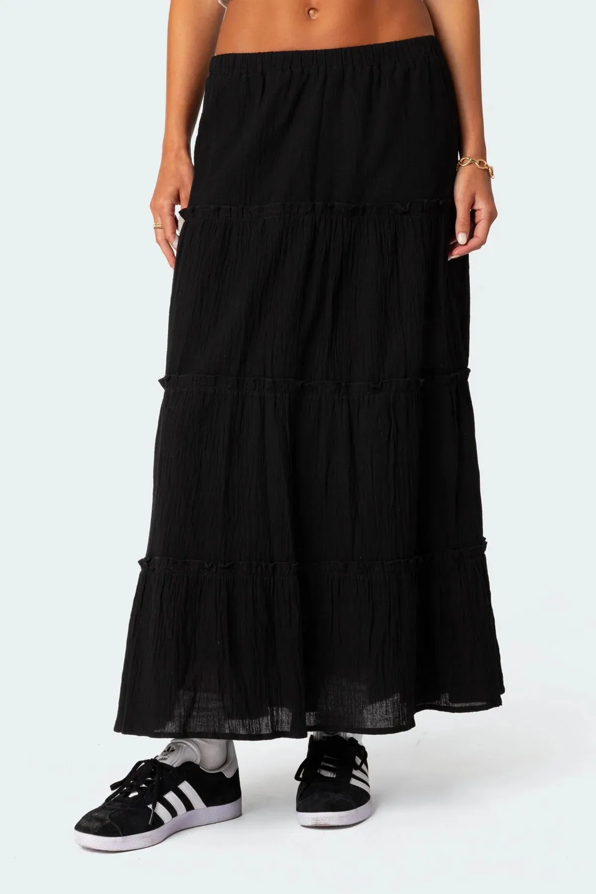 Tiered Ruffle Maxi Skirt